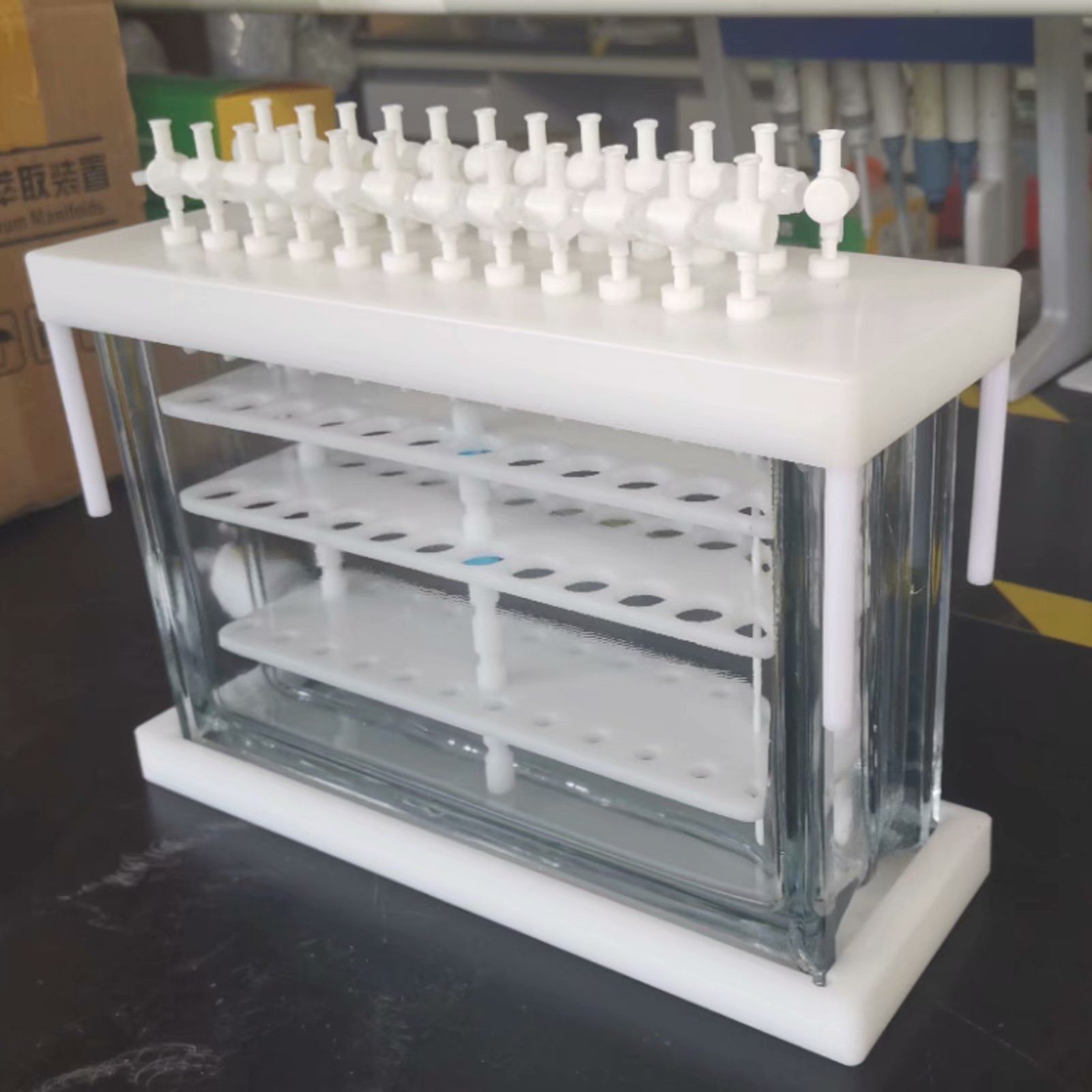 HuaXue-BioT 24位固相萃取装置 纯玻璃缸体 耐强酸碱SPE萃取仪