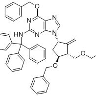 142217-80-9/6-苄氧基-9-((1SR,3S)-4-,3苄氧基-3-苄氧基甲基-2-亚甲基环戊基)-N-((4-甲氧基基)二苯基甲基)-9H-嘌呤-2-胺/,95%