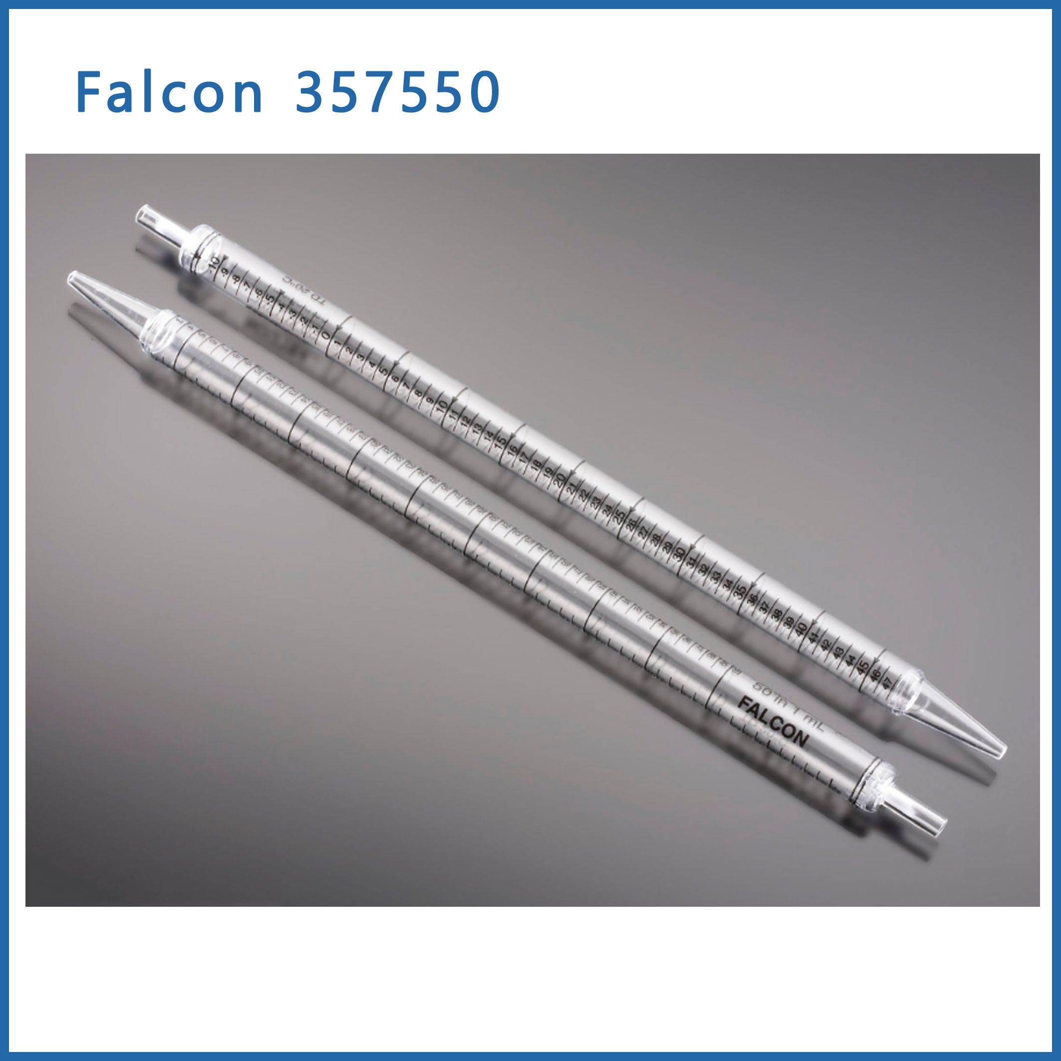 Falcon 357550  50毫升(黑色1.0)血清移液管，聚苯乙烯，1.0增量，单独包装，无菌，现货