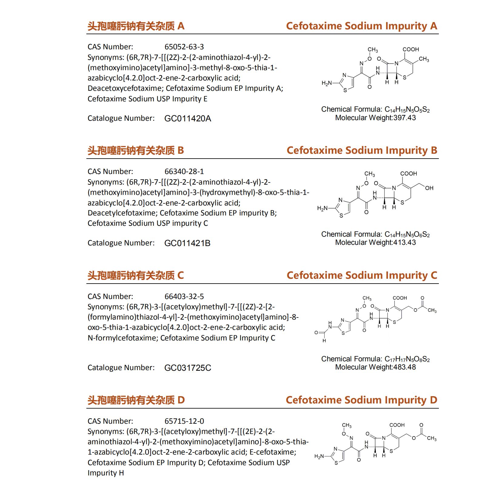头孢噻肟钠有关杂质