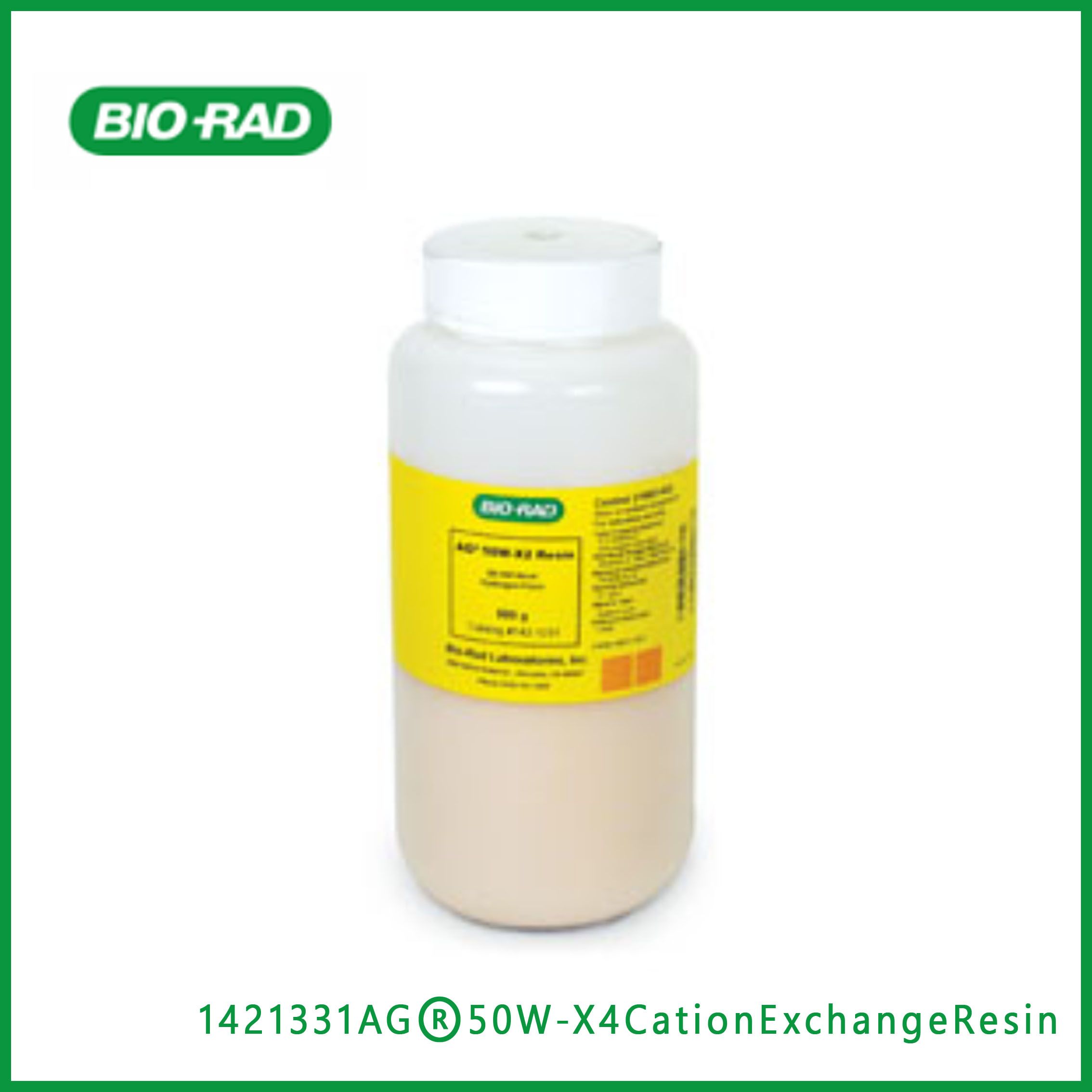 伯乐Bio-Rad 1421331AG® 50W-X4 Cation Exchange Resin, analytical grade, 50–100 mesh, hydrogen form, 500 g，AG®50W-X4阳离子交换树脂，现货