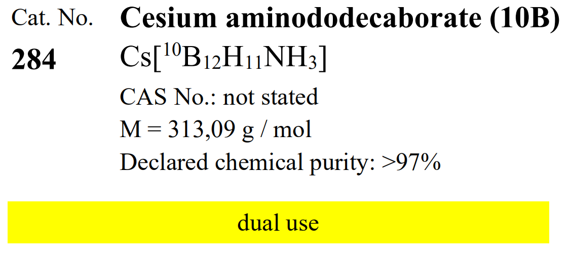 Katchem硼化学(CAT#284)Cesium amin