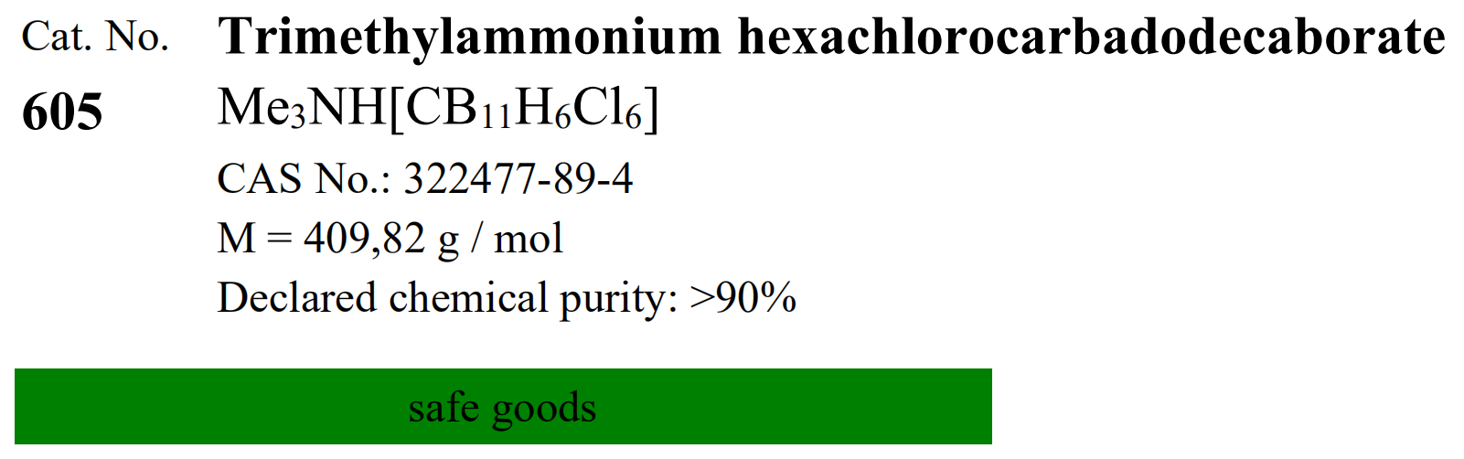 Katchem硼化学(CAS#322477-89-4, CA