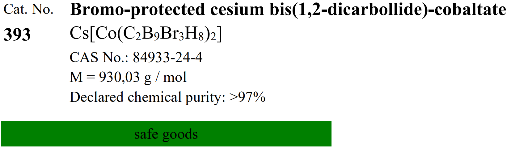 Katchem硼化学(CAS#84933-24-4, CAT