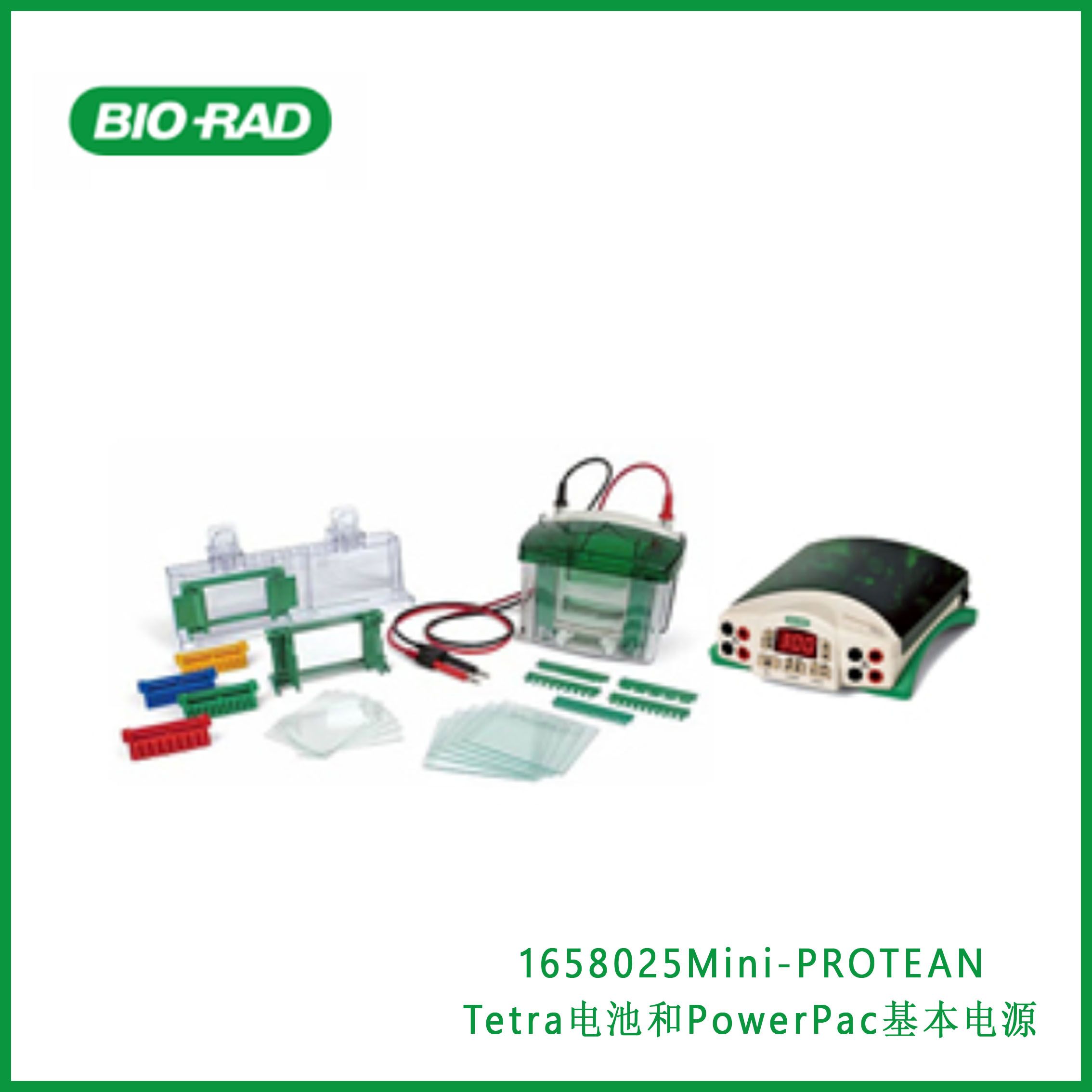 伯乐Bio-Rad1658025 Mini-PROTEAN Tetra Cell and PowerPac Basic Power Supply, includes #165-8001 and #164 -5050， Mini-PROTEAN Tetra电池和PowerPac基本电源,现货