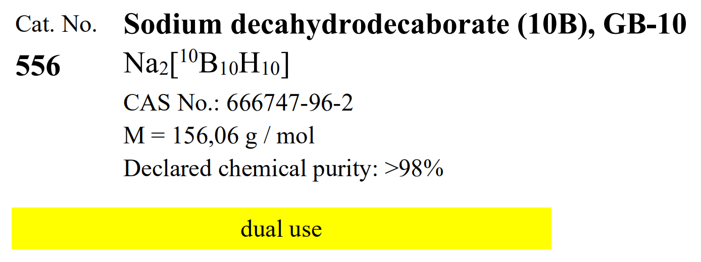 Katchem硼化学(CAS#12373-10-3, CAT