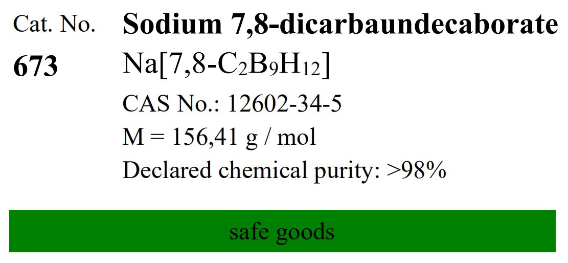 Katchem硼化学(CAS#12602-34-5, CAT