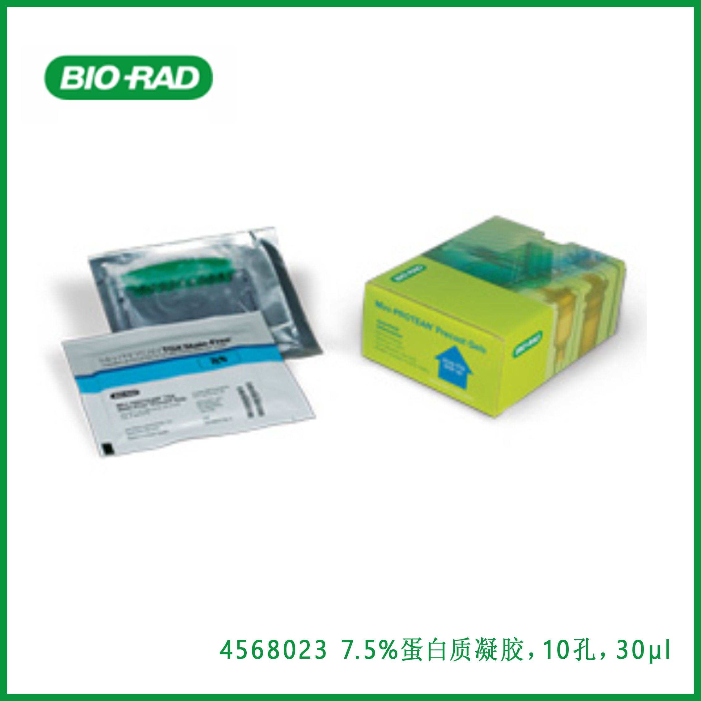 伯乐Bio-Rad4568023 7.5% Mini-PROTEAN® TGX Stain-Free™ Protein Gels, 10 well, 30 µl，7.5%Mini-PROTEAN®TGX无污渍™ 蛋白质凝胶，10孔，30µl，现货