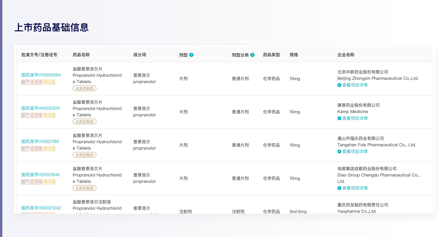 第二步：获取上市药品基础信息