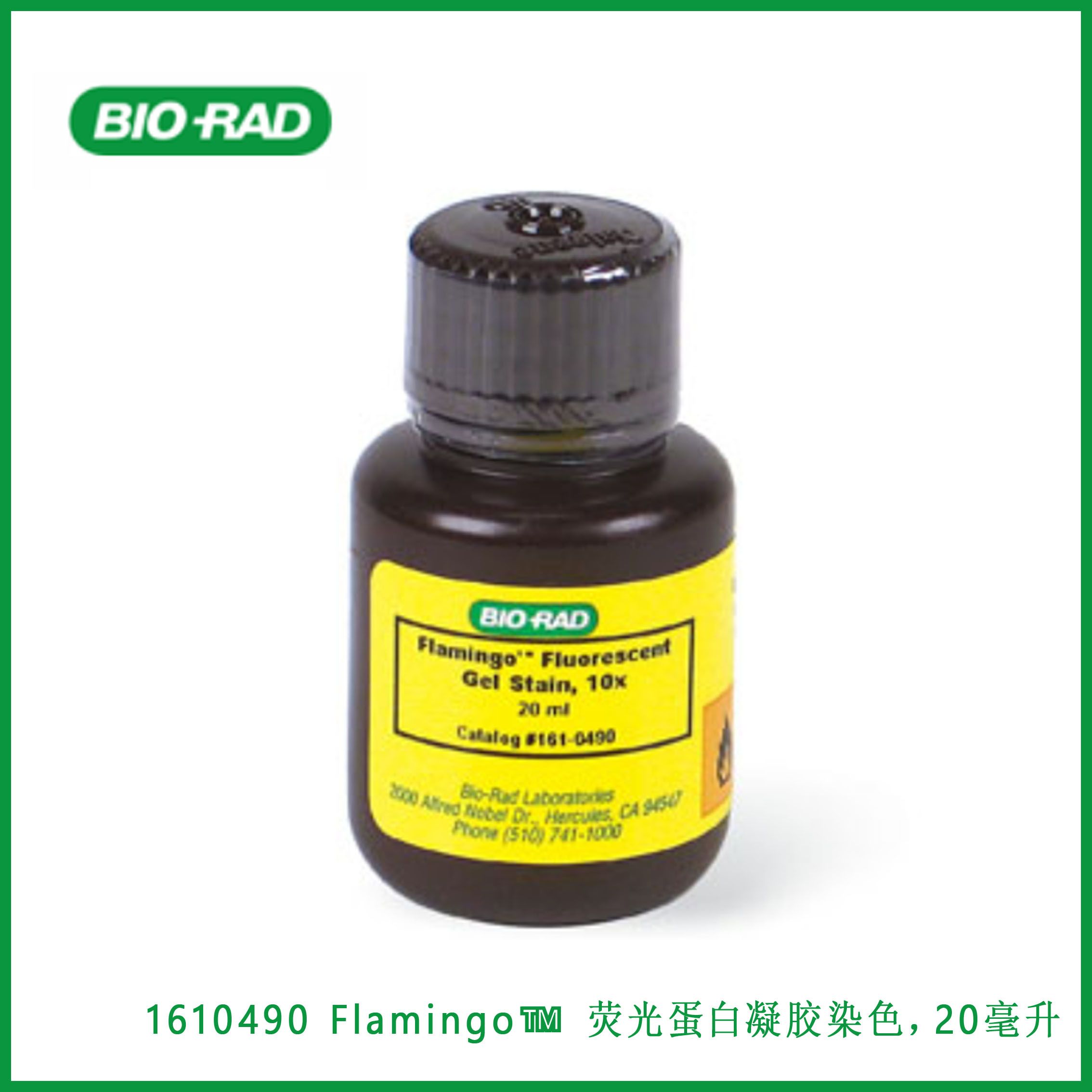 伯乐Bio-Rad1610490 Flamingo™ Fluorescent Protein Gel Stain, 20 ml, Flamingo™ 荧光蛋白凝胶染色，20毫升，现货