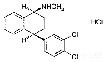 化学结构式:本品主要成分为:盐酸舍曲林,其化学名称为:(1s,4s)