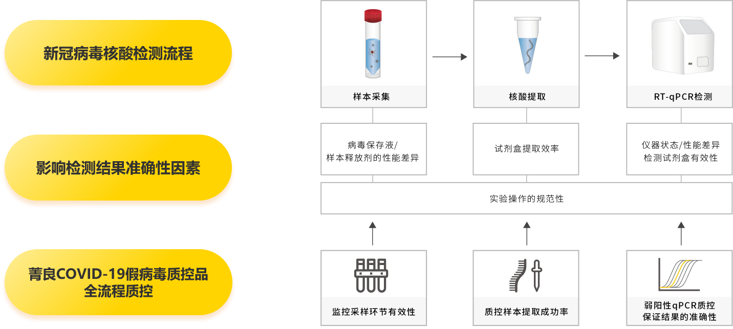 品為非定值質控品,可用於實驗室的精密度檢測,可對新型冠狀病毒核酸