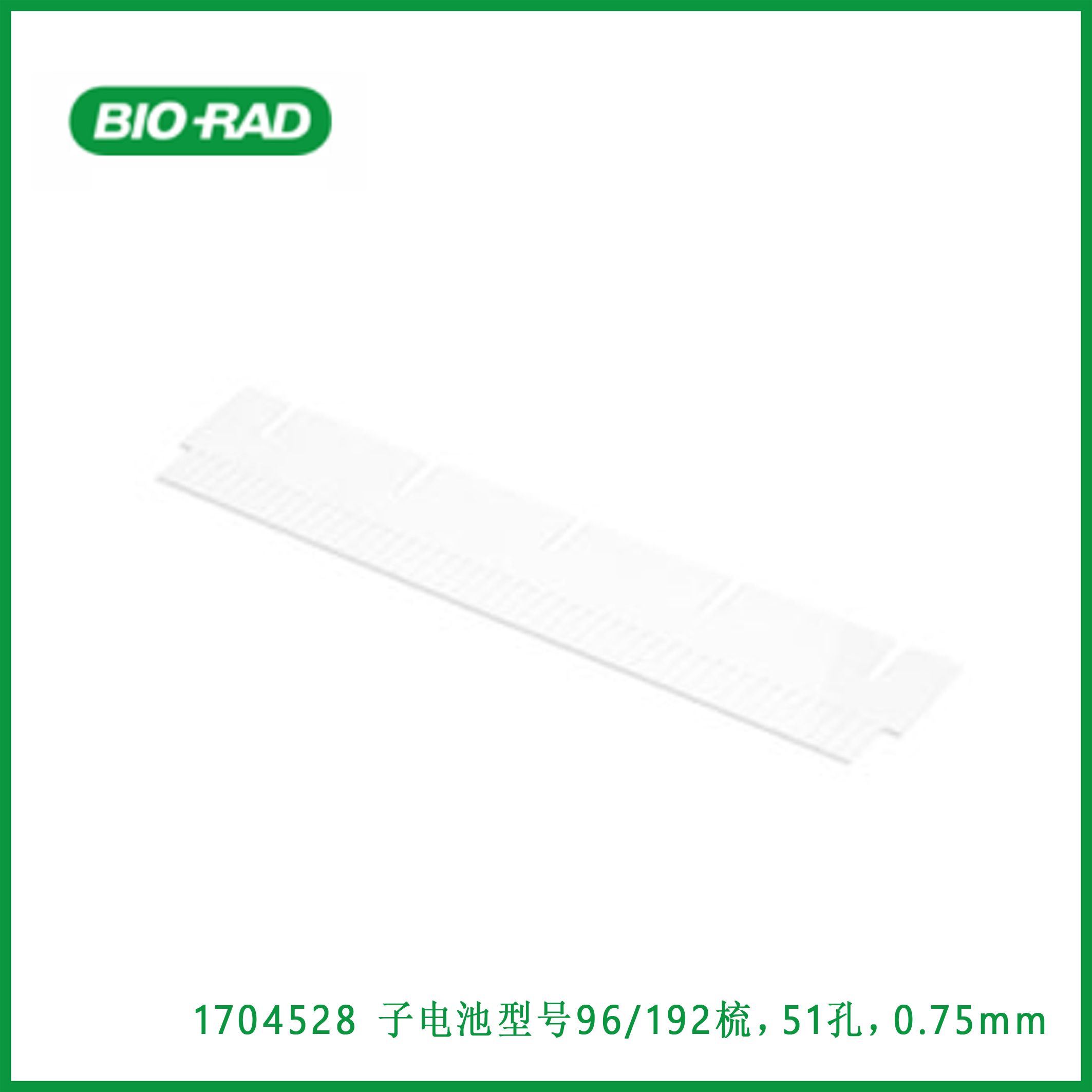 伯乐Bio-Rad1704528Sub-Cell Model 96/192 Comb, 51-well, 0.75 mm，子电池型号96/192梳，51孔，0.75 mm，现货