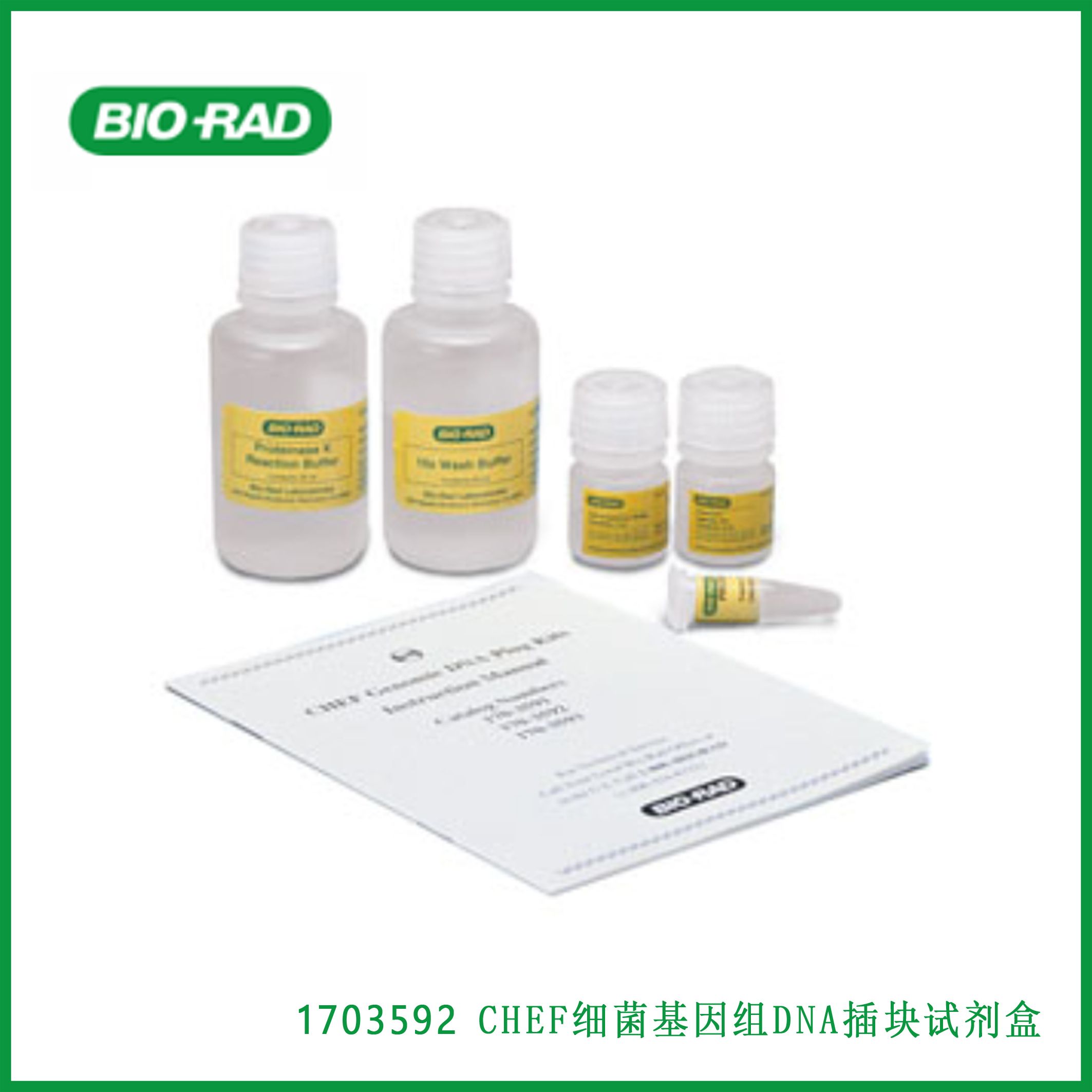 伯乐Bio-Rad1703592CHEF Bacterial Genomic DNA Plug Kit，CHEF细菌基因组DNA插块试剂盒，现货