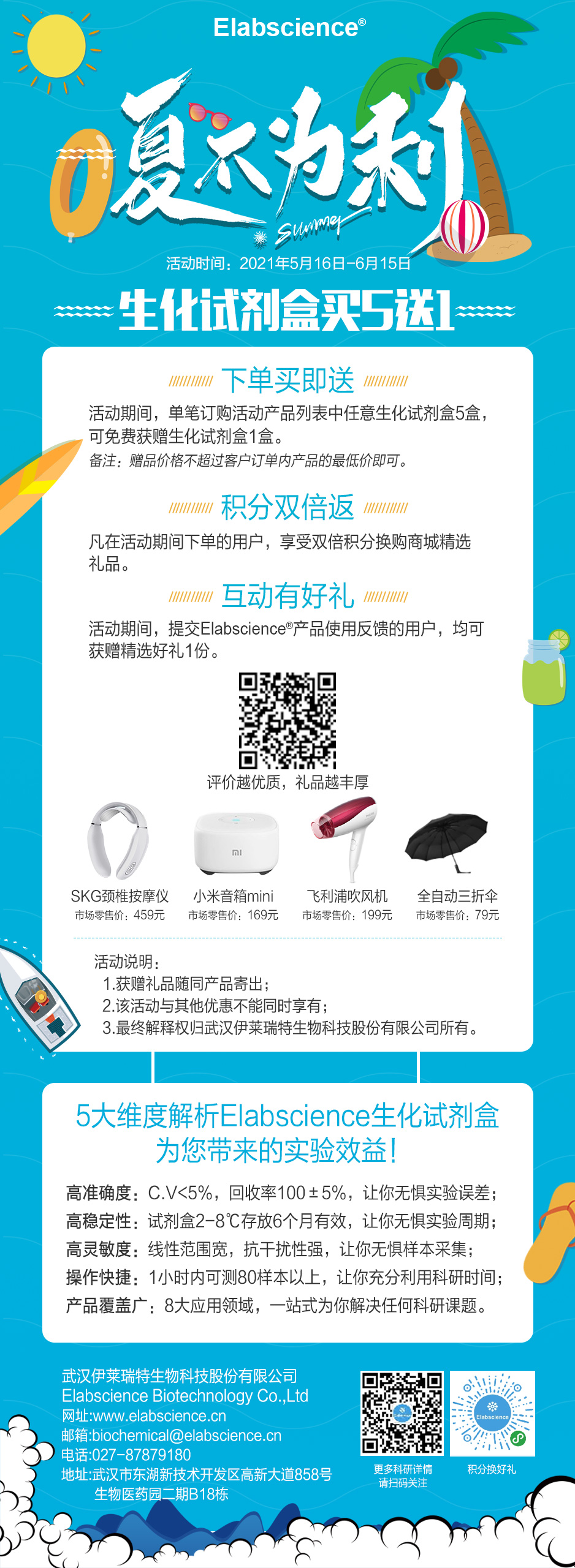 夏不为利|Elabscience生化试剂盒大促来袭，买5送1哦！！
