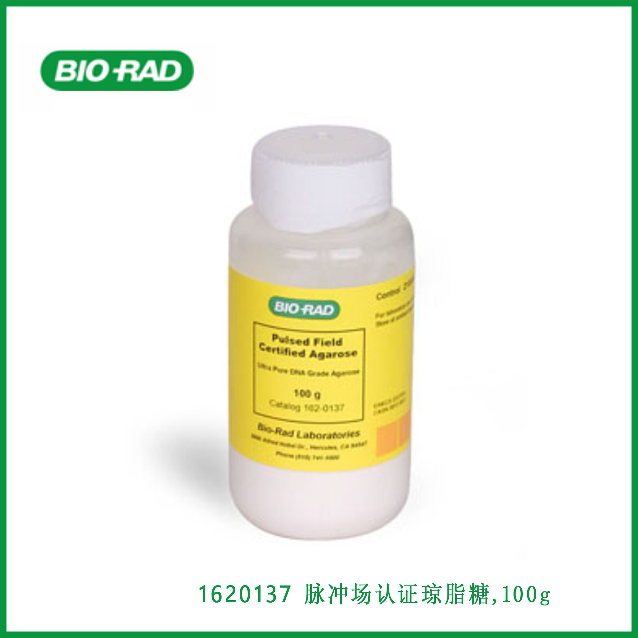 伯乐Bio-Rad1620137Pulsed Field Certified Agarose, 100 g，脉冲场认证琼脂糖，现货