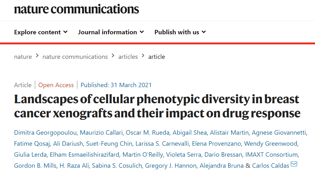 【Nature Communications】Fluidigm质谱流式及成像质谱流式技术助力癌症药物研发，为精准肿瘤学提供新思路
