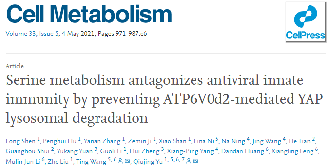 丝氨酸代谢抑制抗病毒先天免疫的机制