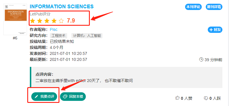 新的SCI影响因子已发布，您投的杂志表现如何？LetPub邀请您对期刊评分！ 