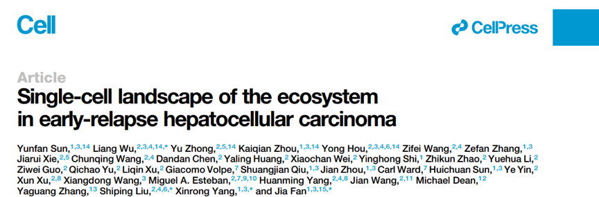 文献解读| 复旦大学樊嘉院士团队通过单细胞测序描绘早期复发性肝癌肿瘤 