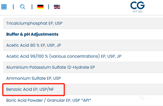 CG：我家苯甲酸品质特别好！（内附检测结果与药典对比）