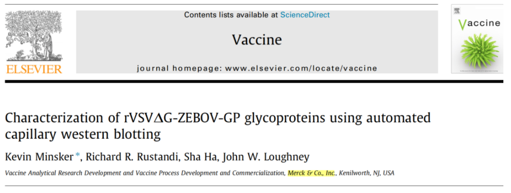 全自动毛细管Western Blot助力全球埃博拉疫苗ERVEBO®上市