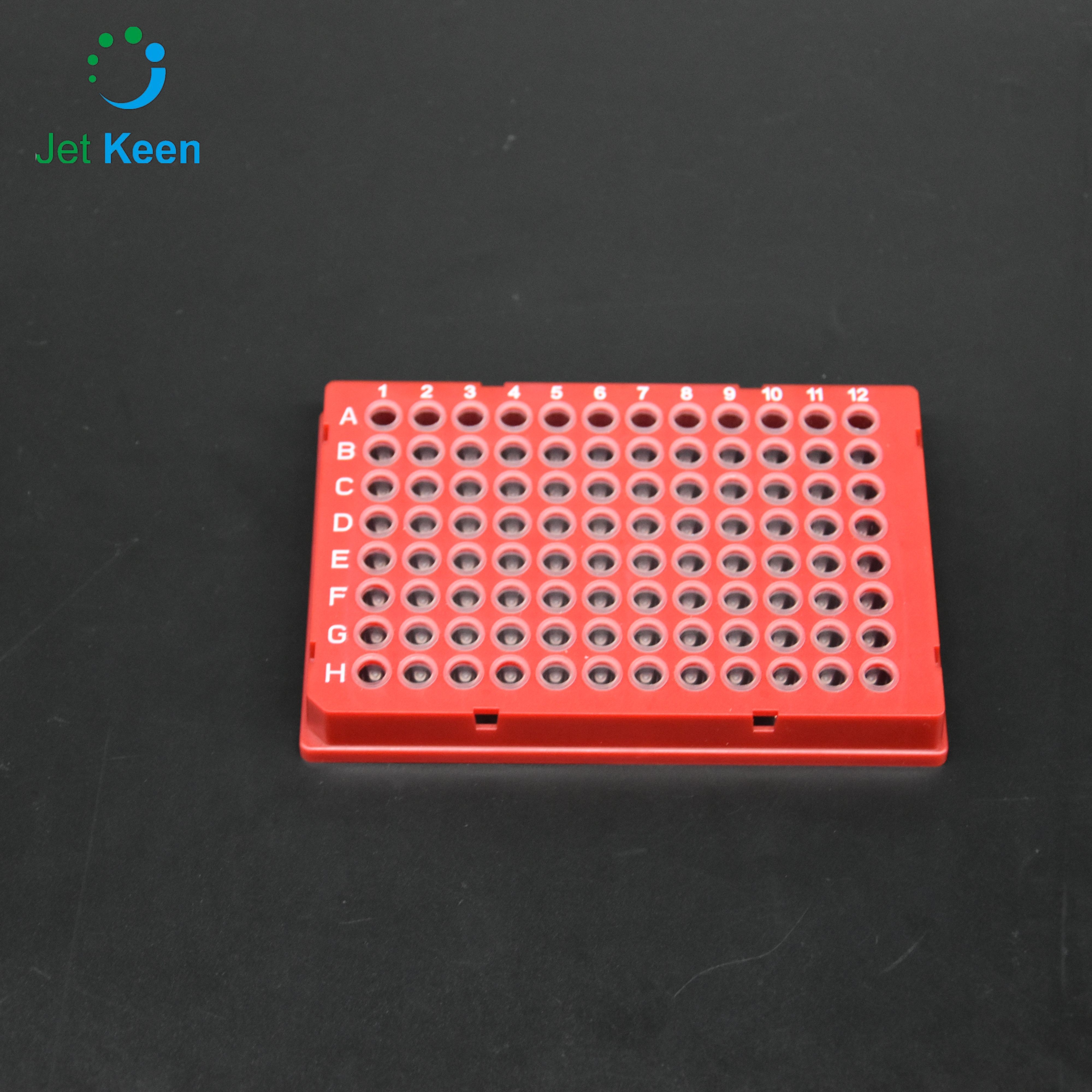 96孔 伯樂PCR板 全裙邊 紅色框 透明管