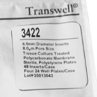 Corning Transwell小室嵌套 6.5mm直径 8.0um孔径PC膜 TC表面 PC（聚碳酸酯）灭菌