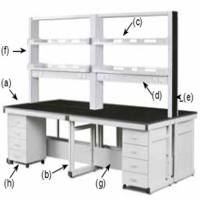  大韩实验室组装家具 优质钢框架/侧板及酚醛胶合工作台面，带移动柜，不锈钢螺栓，公共设施箱厂家