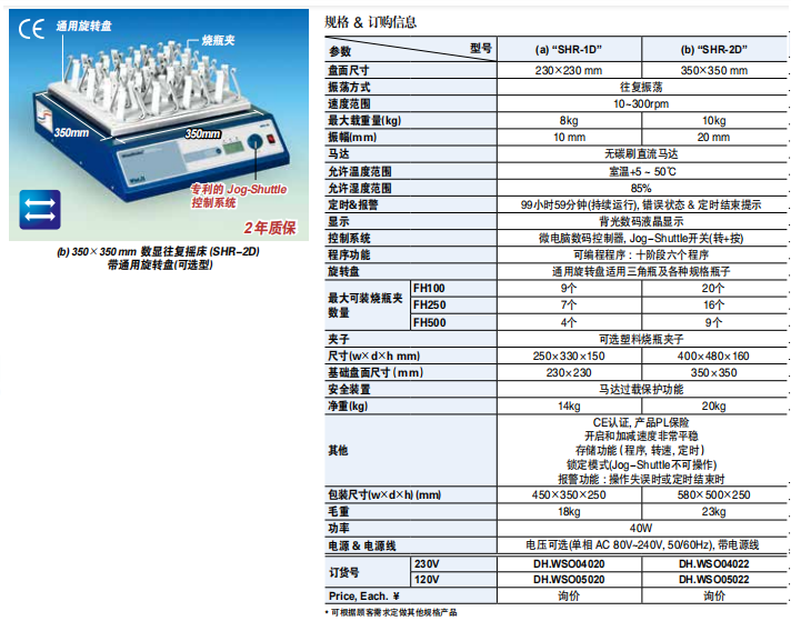 进口大韩DAIHAN数显往复摇床SHR速度范围10~300 