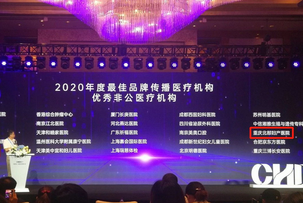 喜讯！重庆北部妇产医院荣获「2020 年度最佳品牌传播医疗机构优秀非公医疗机构」荣誉
