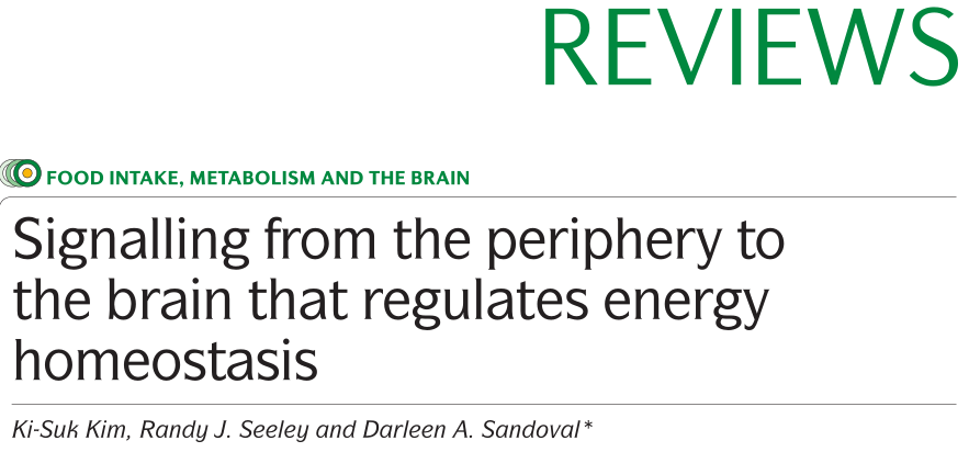【知识窗】Nature reviews. Neuroscience综述｜从外周到中枢的能量稳态调节信号
