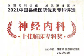 登封市人民医院喜获 2021 中国县市医院优秀专科评选颁奖盛典多个奖项