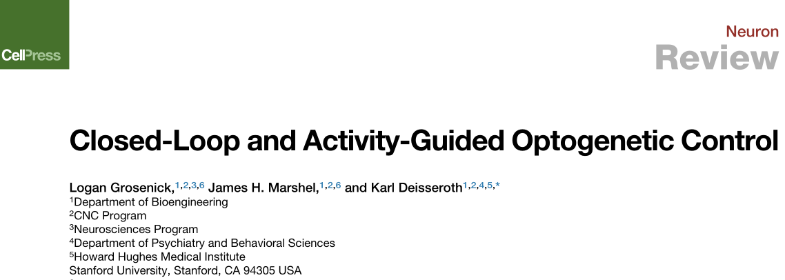 Neuron综述｜活性引导的光遗传学闭环控制系统