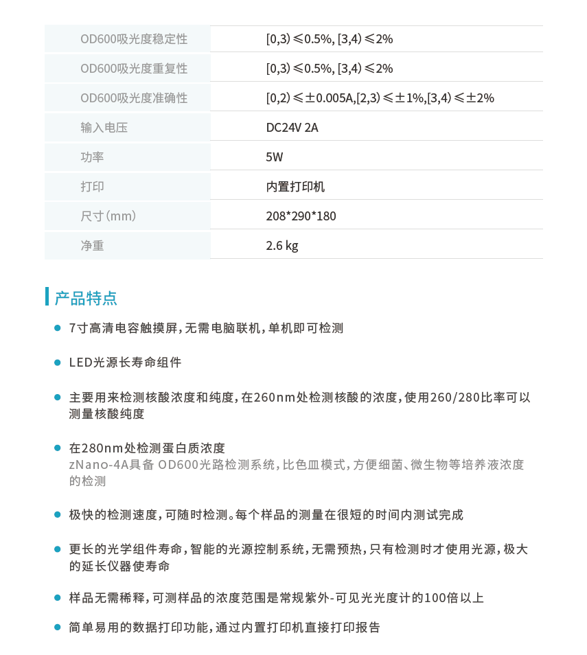 昨非 Znano-4A 超微量核酸分析仪
