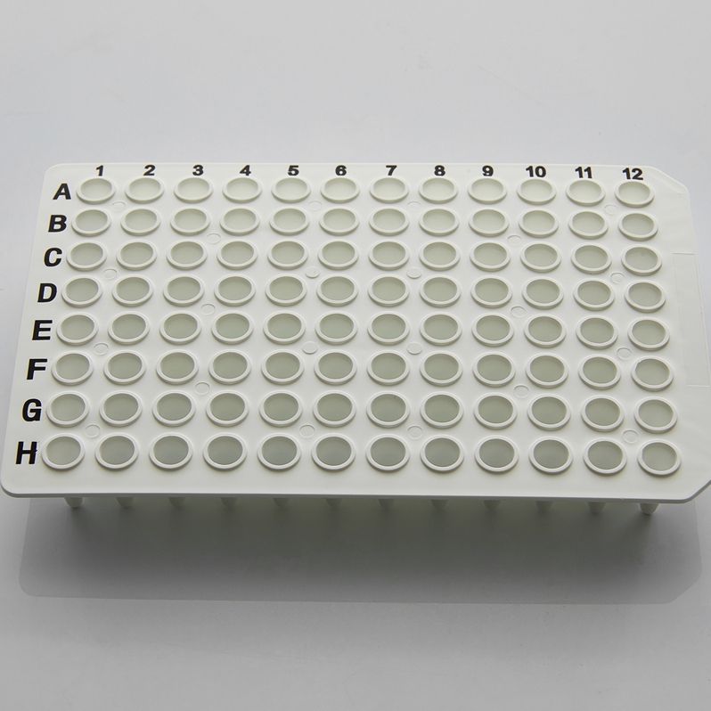 0.1ml PCR板.96孔.无裙边.印字.罗氏 乳白色