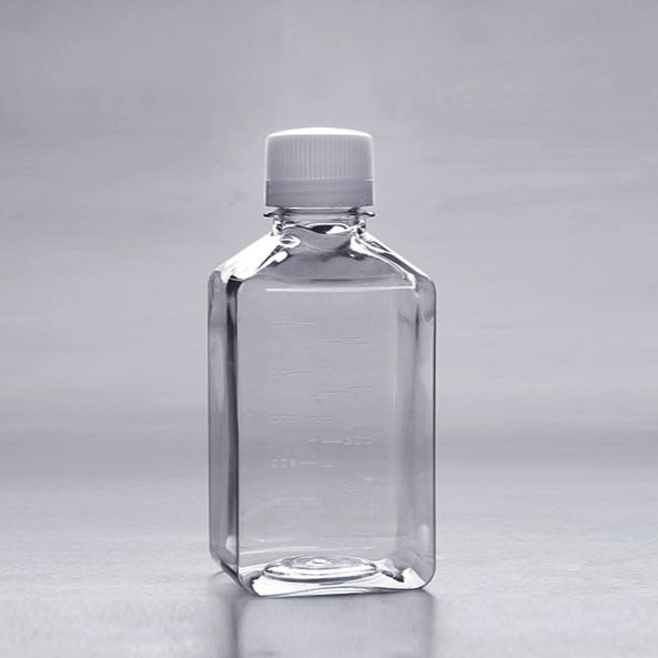 源头厂家PETPETG血清方型细胞培养基瓶500ml塑料辐照灭菌无DNA/RNA