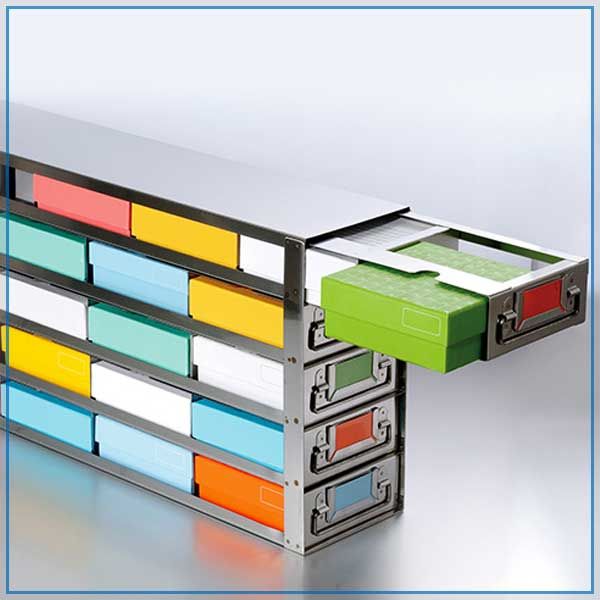 Biologix/巴罗克560 x 140 x 240铝合金系列冻存架
侧取式抽屉型-可定制