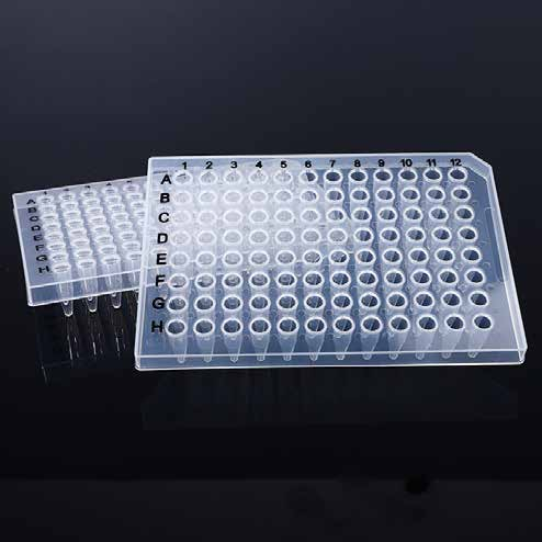 【96孔PCR板】0.1ml 96孔PCR板-半裙邊，白色，無酶，無熱源（羅氏480專用）
