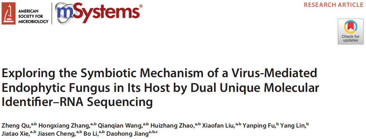 互作转录组探索内生真菌与其宿主的共生机制