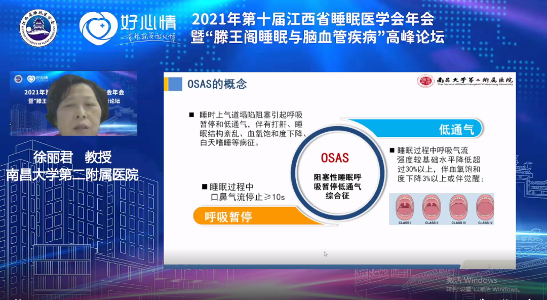 第十届江西省睡眠医学会年会（2021 年）暨「滕王阁睡眠与脑血管疾病」高峰论坛在线隆重召开