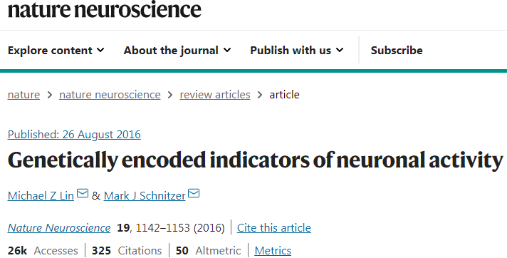 Nature神经科学综述｜标记神经元活动的基因编码指示剂