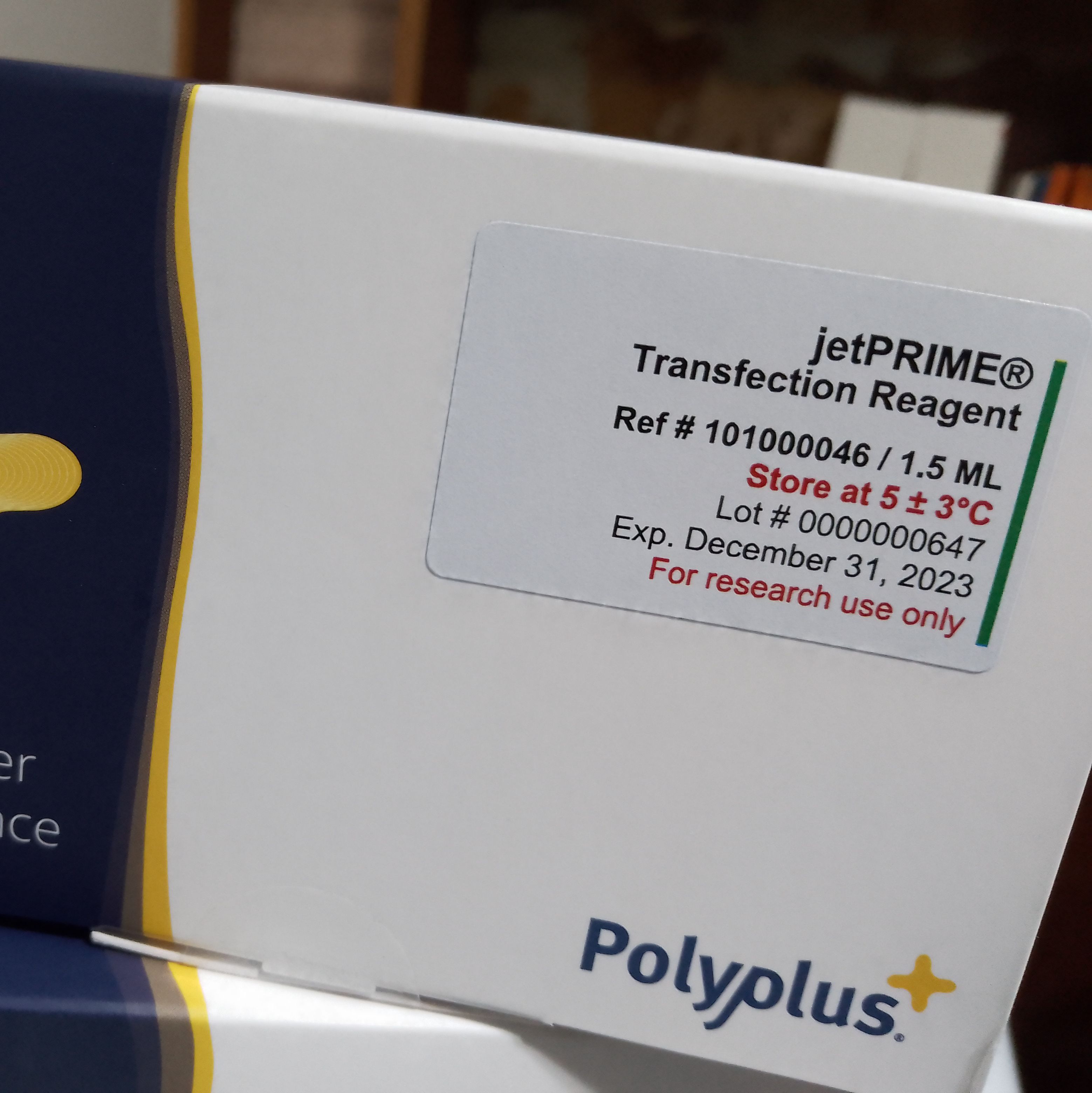 Polyplus  1.5 mL of transfection reagent + 2 x 60 mL of jetPRIME® buffer