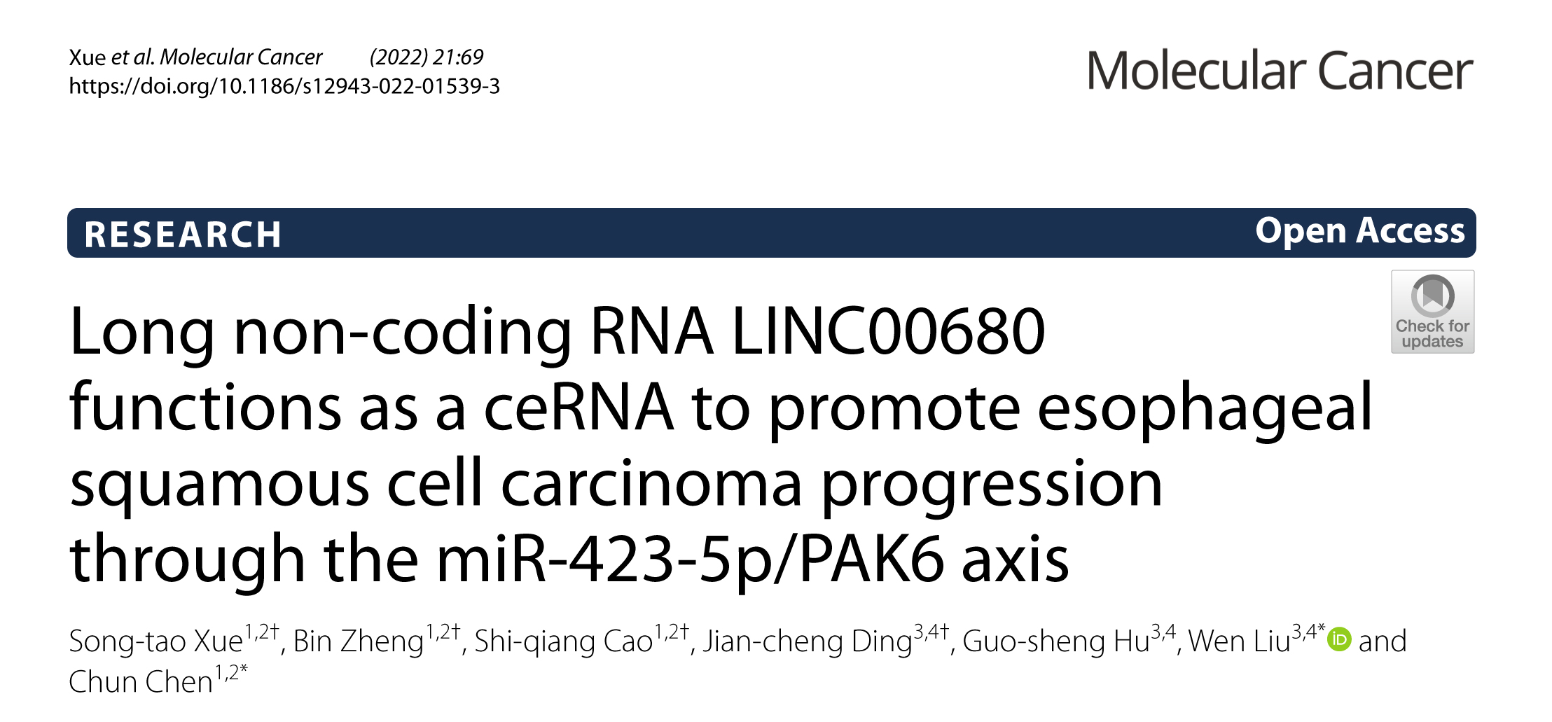 IF27+客户文章揭示了LINC00680促进ESCC进展的分子机制