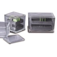 60片装载玻片染色缸,玻璃材质. 含盖子. 适用(25x75mm/1"x3")的标准载玻片