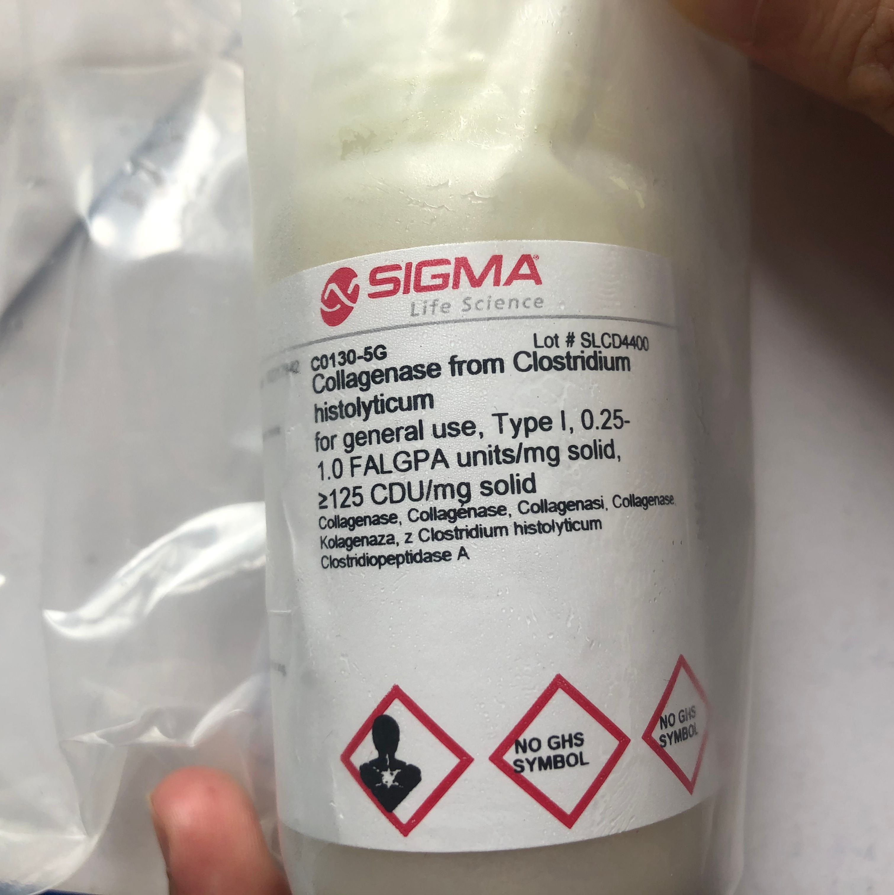 现货Sigma货号C0130-5g胶原酶I(Type I)上海睿安生物13611631389