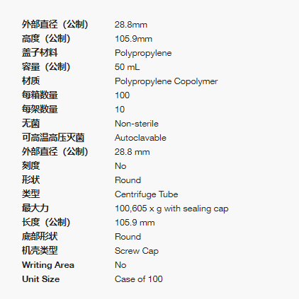 超速离心 Oak Ridge 离心管,聚丙烯共聚物;聚丙烯螺