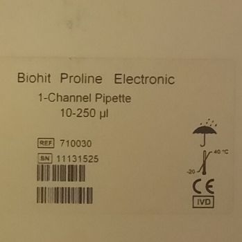 Biohit百得 Proline电子单道移液器710030 10-250ul