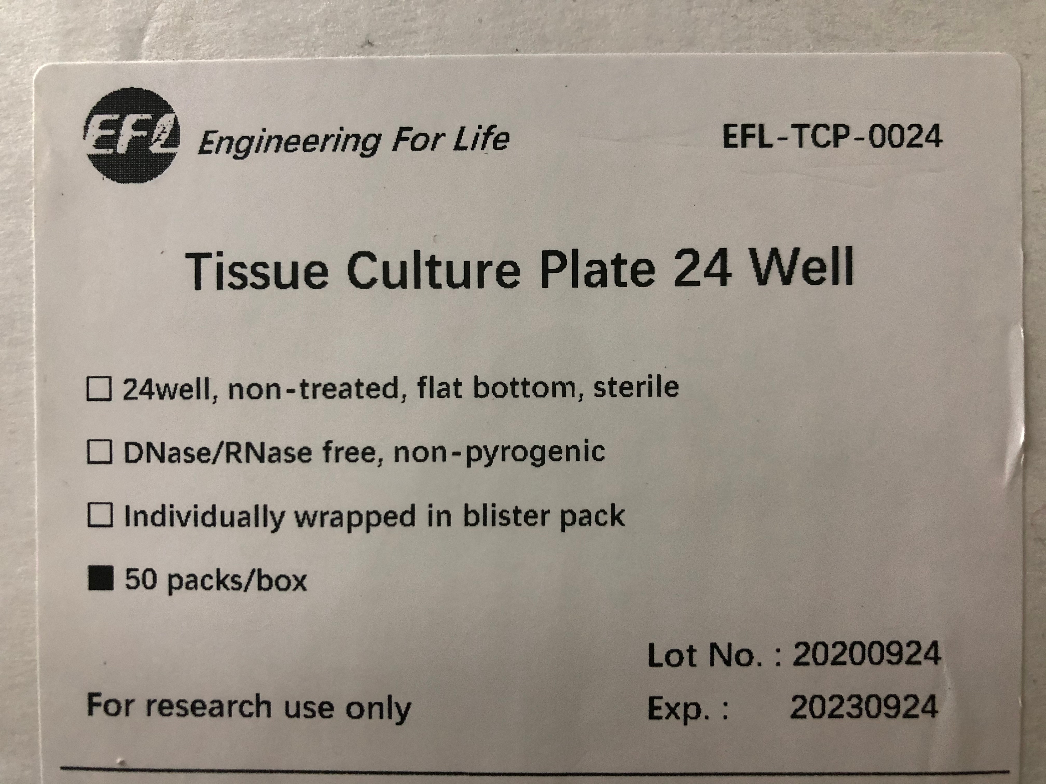 EFL货号EFL-TCP-0024低吸附24孔板136116