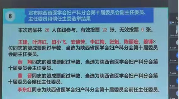 延大附院李红梅副院长当选为陕西省医学会妇产科分会副主任委员